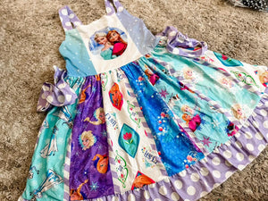 Elsa & Anna Patchwork Twirl Dress