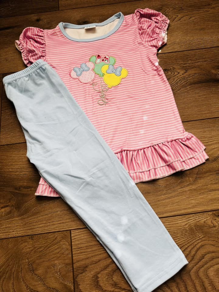 Pastel Mouse Balloon Girl Pants Set