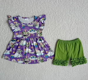 Lightyear Girls Ruffle Shorts Set