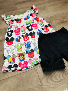 Various Character Head Ruffle Shorts Set