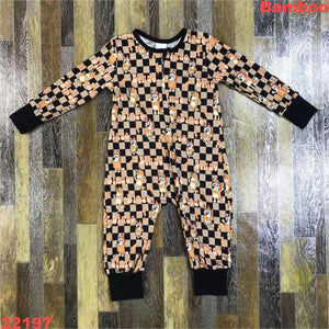 Orange Pup Checkered Bamboo Zippy