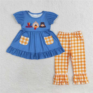 Pilgrim Turkey Plaid Girls Set