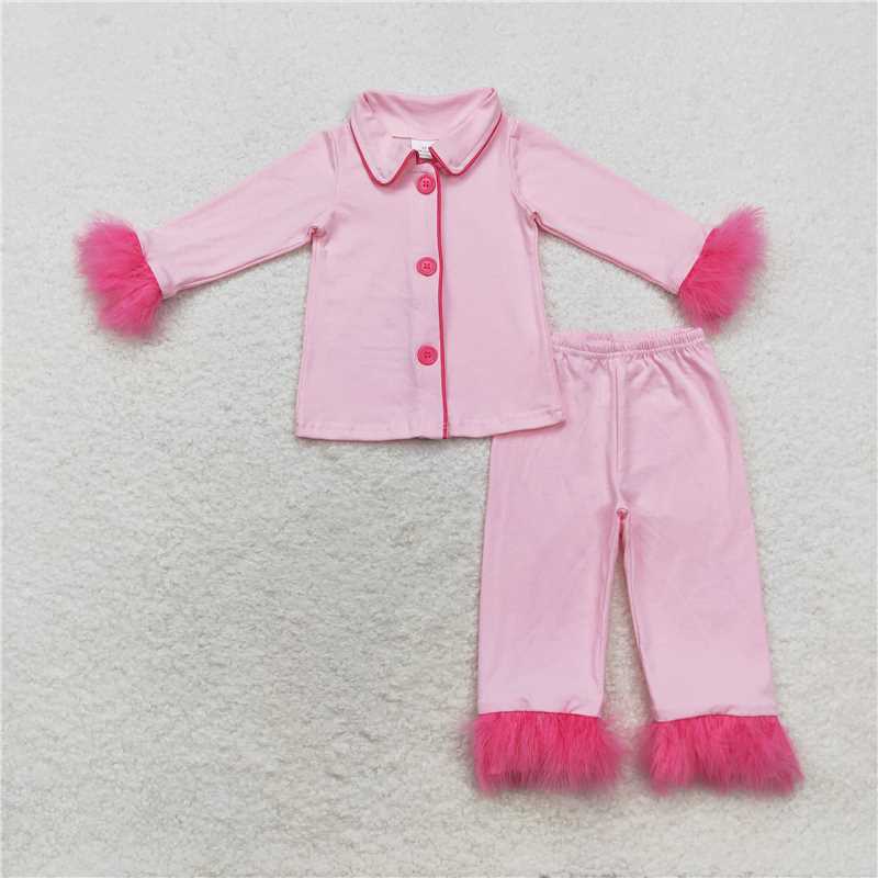 Solid Pink Furry Diva Loungewear Set