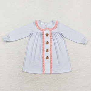 Smocked Gingerbread Plaid Girls Dress