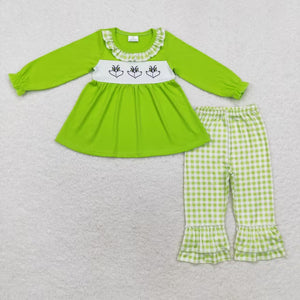 Green Guy Plaid Ruffle Pants Set