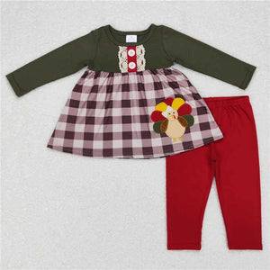 Plaid Embroidered Turkey Sibling Collection