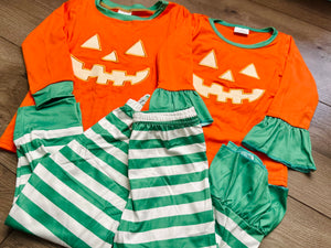 Jack-O-Lantern Embroidered Sibling Loungewear